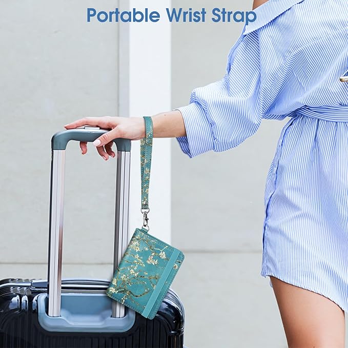 Fintie Passport Holder with Airtag Holder, Slim Travel Wallet RFID Blocking Passport Cover Protector Essentials with Credit Card Slots for Women/Men