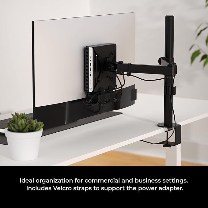 HumanCentric VESA Mount Bracket for HP Desktop Mini, ProDesk and EliteDesk - Under Desk, Wall and Arm Mounting Kit with Power Adapter Holder