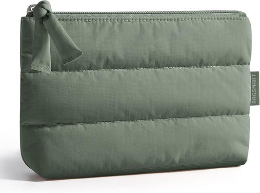 BAGSMART Small Puffy Water-Resist Makeup Bag for Women