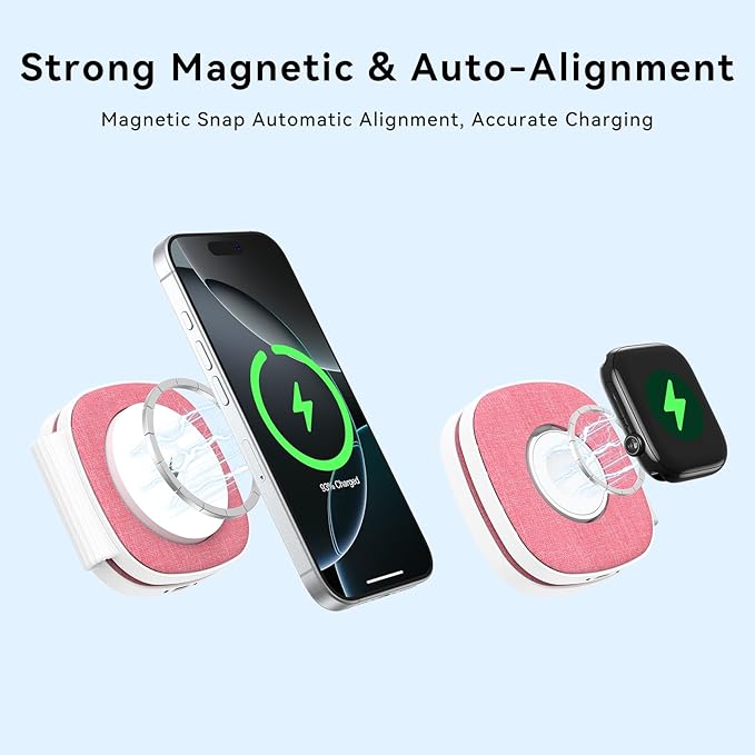 Charging Station for Apple Multiple Devicesï¼? in 1 Foldable Wireless Charger for Magnetic Wireless Charger Station Travel Charging Pad for Apple iPhone 17 16 15 14 13 12 Series& Apple Watch& Airpods