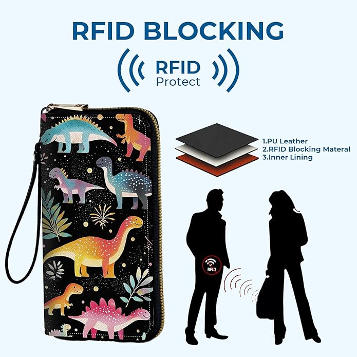 Wristlet Wallet for Women, RFID Blocking Phone Wallet, Large Capacity Zip Around Clutch, Fits iPhone 15 Pro Max, Travel Organizer Purse