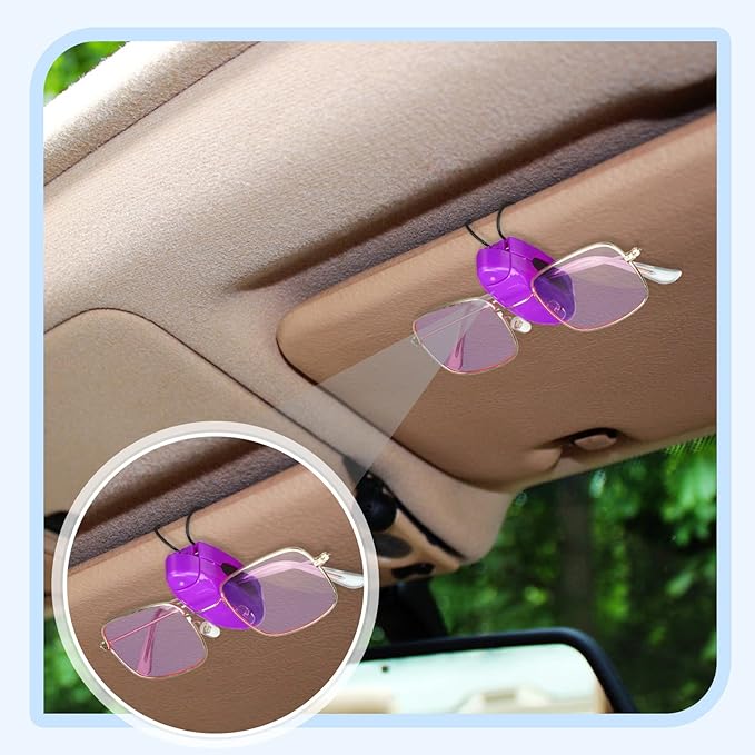 Frienda 5 Pcs Auto Car Vehicle Sun Visor Clip Holder Sunglasses Holder for Eyeglasses Mount Ticket Card Clip for Car Accessories (Bright Color)