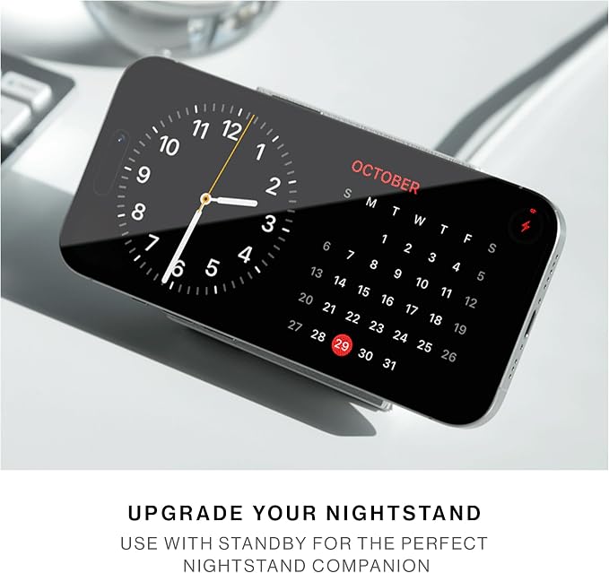 Native Union Rise Magnetic Wireless Charger – Qi2 Certified & MagSafe Compatible – Foldable Charging Pad & Stand for iPhone Air, 17 & Other Qi-Compatible Devices – Up to 15W Fast-Charging (Black)