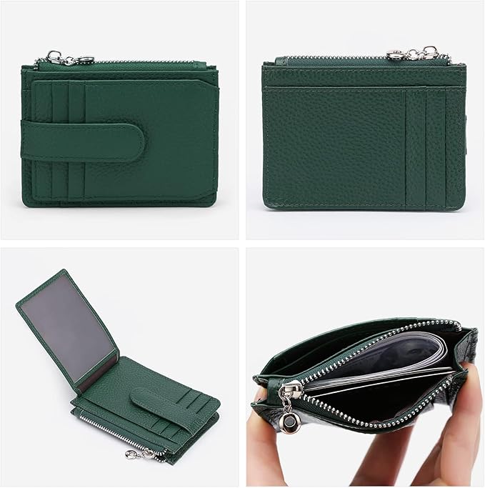 Slim Wallet for Women Genuine Leather Card Holder Thin Womens RFID Blocking Small Wallets