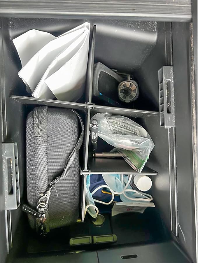 HGWEI Center Console Organizer Compatible with Honda Pilot 2016-2022 / Ridgeline 2017-2023 / Passport 2019-2023 Insert Tray Dividers Armrest Storage Box Interior Accessories