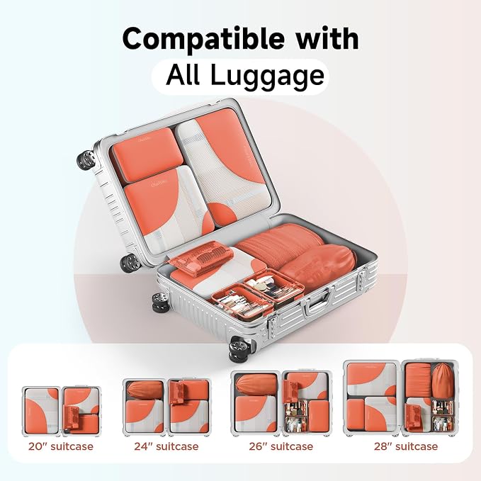 9 Set Packing Cubes for Travel, Gifts for Women Mom,Anti-Tearing Suitcase Organizer,OlarHike Vacation Essentials & Accessories for Cruise Ship