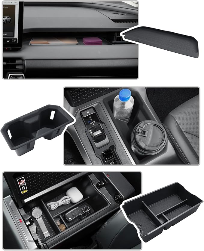 CDEFG 3Pcs for 2026 Toyota RAV4 Center Console Organizer for 2026 Toyota RAV4/ 2026 Toyota RAV4 Hybrid Accessories Middle Console Armrest Tray & Passenger Side Storage Box & Cup Holder