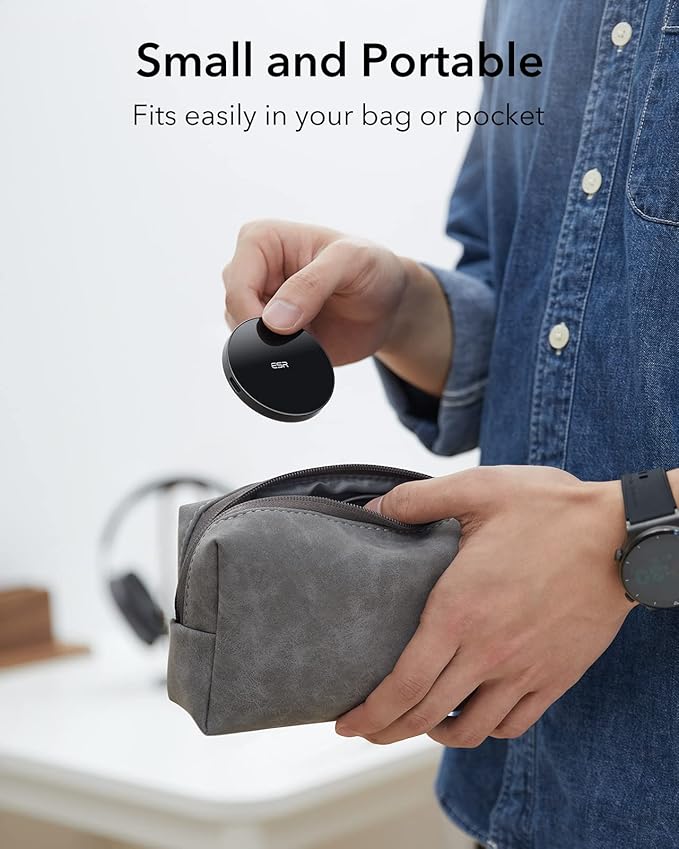 ESR for Magsafe Charger, Wireless Charger Kickstand, Charging Pad for iPhone 16/15/14/13/12 Series and AirPods 4/3/Pro/Pro 2, Galaxy S25 Strong Magnetic Charger Pad with 5 ft Removable Cable, Black