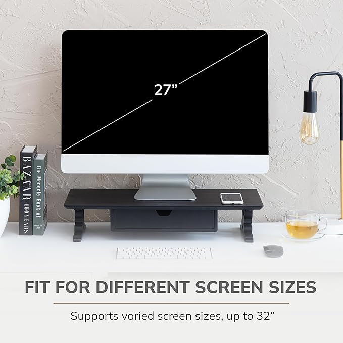 Anji Mountain Monitor Stand - Desktop Organizer & Laptop Riser, Ergonomic Monitor Riser, Space-Saving Monitor Stand for Desk, Durable Construction, Easy Assembly, Ideal for Home & Office