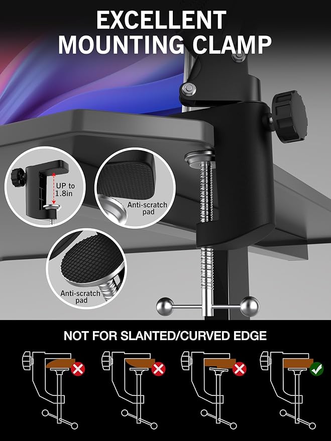 QuadCast 2 Boom Arm, Mic Arm Microphone Arm for HyperX QuadCast 2 with HyperX QuadCast 2 Pop Filter, 3/8" to 5/8" Adapter, by SUNMON