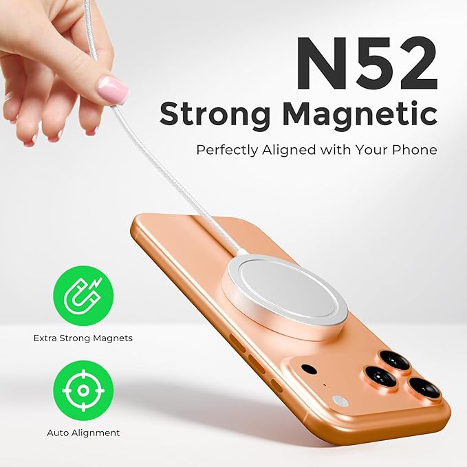 25W Magnetic Wireless Charger: Qi2.2 Qi2 Fast Charging Pad for iPhone 17 16 15 14 13 12 Pro Max, Samsung Galaxy S26 S25, Google Pixel 10, AirPods-Slim Portable for Desk Bedside Travel-White 2 Pack
