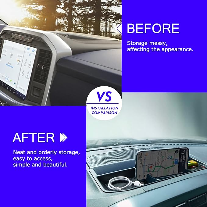 2024 2023 F150 Center Console Dash Storage Tray for 2021 2022 2023 2024 Ford F150 Dash Center Console Tray Ford F150 2022 Accessories F150 Dashboard Storage Organizer Sunglass Holder 2023 F150