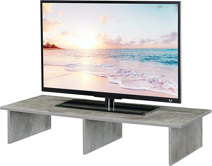 Convenience Concepts Designs2Go Wide TV Riser 42", for TVs up to 46" - Contemporary TV or Computer Riser for Living Room, Modern Office, Den, Faux Birch