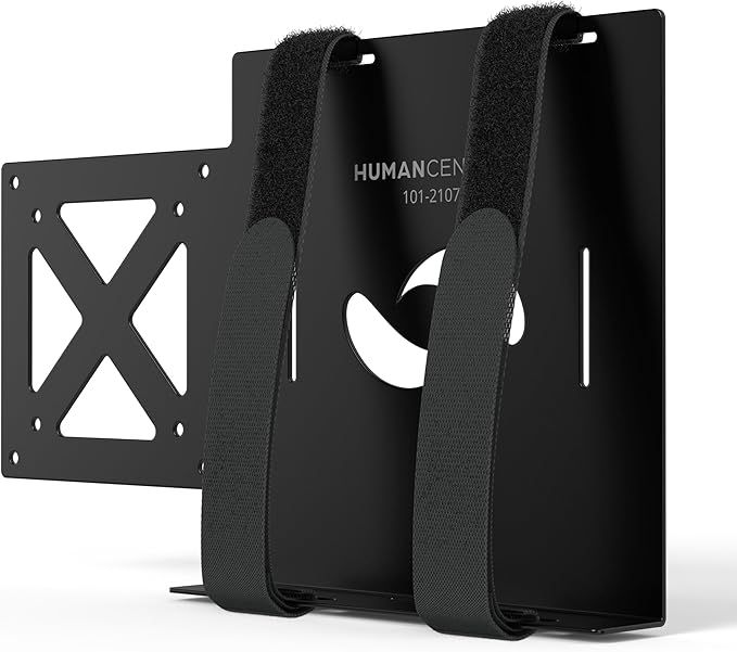 HumanCentric Universal Small Device VESA Mount for VESA Arms, Adjustable Strap Mount for Small Computers and Other Electronic Devices, Mounts On The Back of a Computer Monitor Using VESA Arm