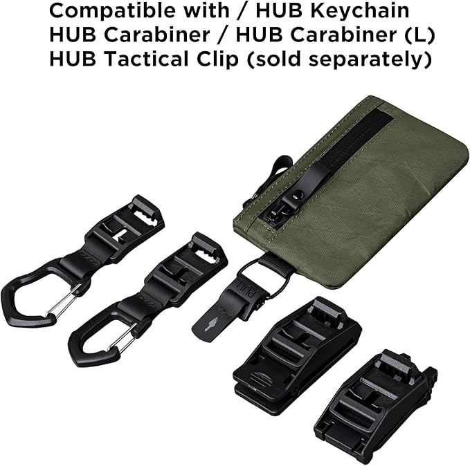 ALPAKA Zip Pouch Dark Green X-Pac- RFID-Blocking Small Cash and Card Zip Wallet with Carbon Neutral, Weatherproof Fabrics, YKK Zipper, EDC Pouch for Men Travel