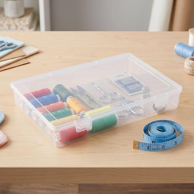 4pcs A4 Paper Storage Boxes: Clear Document Plastic Case for File Projects, Stackable Paper Organizer Box with Lid and Snap for Document File Magazine