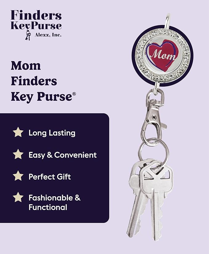 Women’s Bag Charm Key Finder, Car Keychain Hook, Cute Purse Organizer & Tote Bag Accessories, Gifts for Mom - Bling