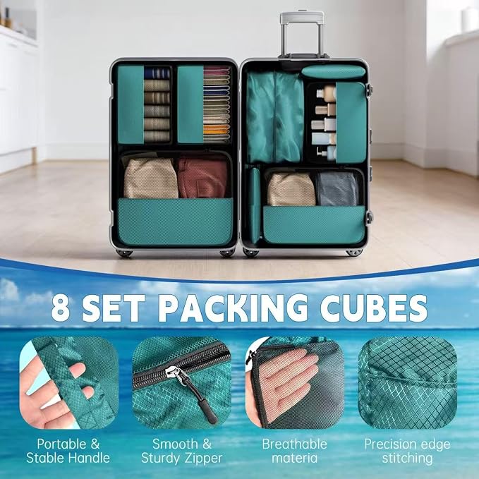 8 Set Packing Cubes for Travel,Luggage Organizers for Travel Accessories
