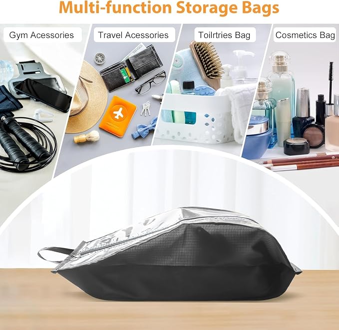 Shoe Bags for Traveling 6 Pack - Random Color Waterproof Shoe Storage Organizer with Durable Zippers, Lightweight Portable Shoe Bags for Travel, Cruise, Gym