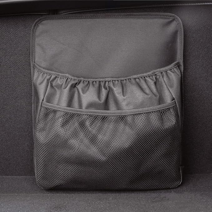 HZEL Car Trunk Organizer, Vehicle Backseat Hanging Storage Bag with Netting Pouch, Multifunctional Automotive Interior Seat Back Box Accessories, Universal for SUV, Sedan, Truck