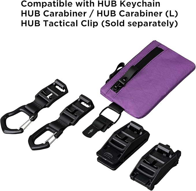 ALPAKA Zip Pouch Mulberry X-Pac VX21 - RFID-Blocking Small Cash and Card Zip Wallet with Carbon Neutral, Weatherproof Fabrics, EDC Pouch for Men Travel