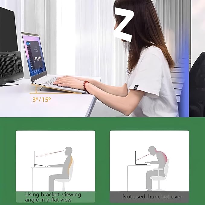2 Pcs Zinc Alloy Foldable Laptop Stands, Portable Computer Keyboard Riser Feet with 2 Adjustable Angles, Self-Adhesive Invisible Mini Keyboard Stand for Notebook 10-17 Inches