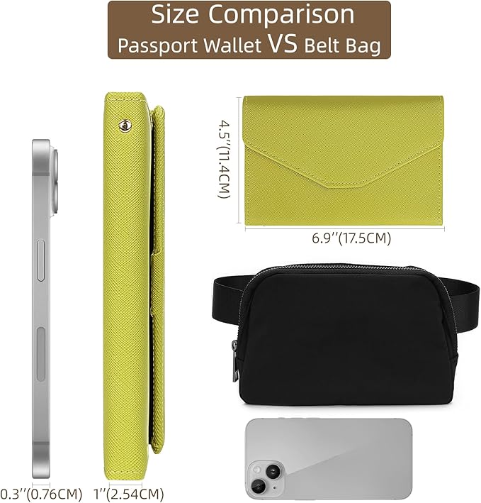 ZOPPEN Mulit-purpose Rfid Blocking Passport Holder Travel Wallet (Ver.4) Passport and Vaccine Card Holder ComboTri-fold Document Organizer Travel Essentials