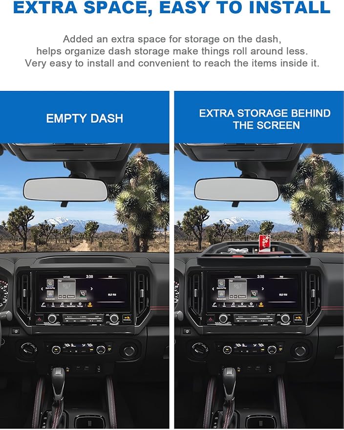 CDEFG for 2025 2026 Nissan Frontier Center Console Organizer Dashboard Storage Tray for 2025 2026 Nissan Frontier Accessories 13.2-Inch Touchscreen Dash Organizer Behind-Screen Tray