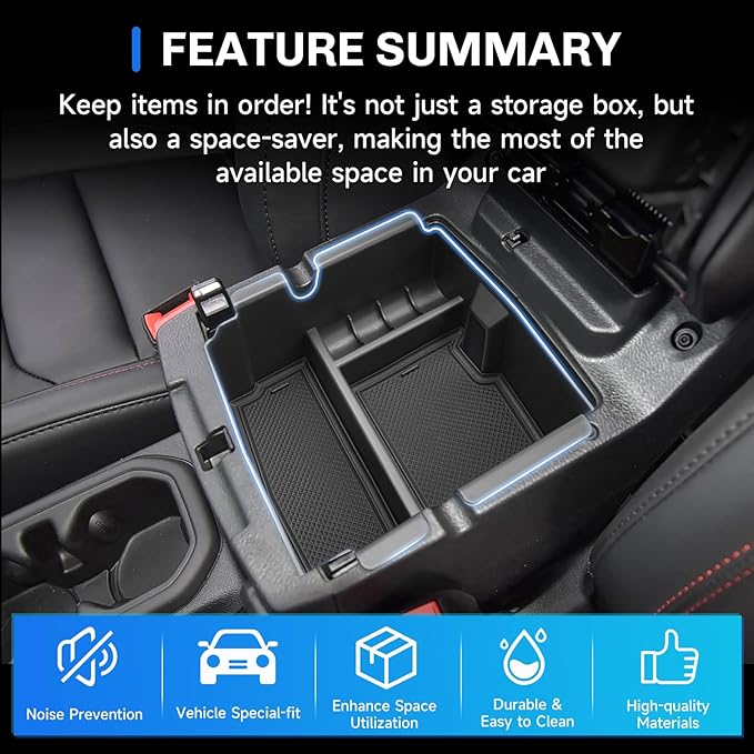 SXCY for 2025 2026 Jeep Wrangler JL/Gladiator JT Center Console Organizer for 2025 2026 Jeep Wrangler Accessories 2018-2026 Wrangler JL/2020-2026 Gladiator JT Armrest Console Organizer Tray
