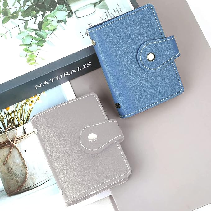 2 Pcs Credit Card Holder and business card holder，Sd Card Holder Each Has 26 Card Organizers, 2024 New Credit Card Holders book for Men and Women.