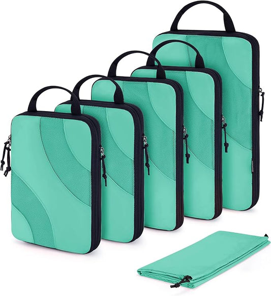 BAGSMART Compression Packing Cubes, 6 Set/4 Set/2 Set Travel Packing Cubes for Carry on Suitcases, Compression Suitcase Organizers Bag Set & Travel Cubes for Luggage, Lightweight Packing Organizers