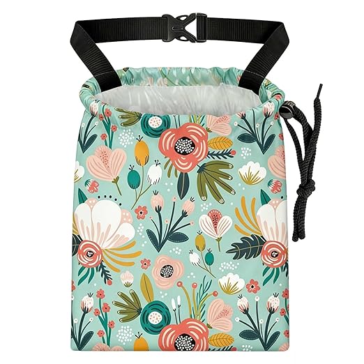 Bohemian Flowers Car Trash Bag - Waterproof Car Trash Bag Hanging Leakproof Car Garbage Bag - Washable Reusable Trash Bag For Car Interior Hanging Organizer Storage Vehicle Travelling Camping
