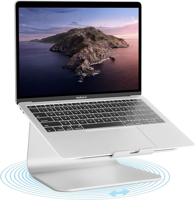 Rain Design mStand360 Laptop Stand with Swivel Base, Silver (Patented) - 10036