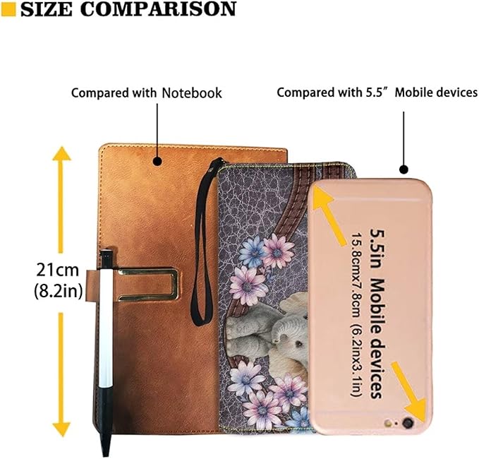 Bulopur Floral Elephant Wristlet Wallet for Women Large Capacity RFID Phone Holder Clutch Purse Long Wallet Credit Card Holder Coin Money Clip PU Leather Zip Around Clutch Wallets
