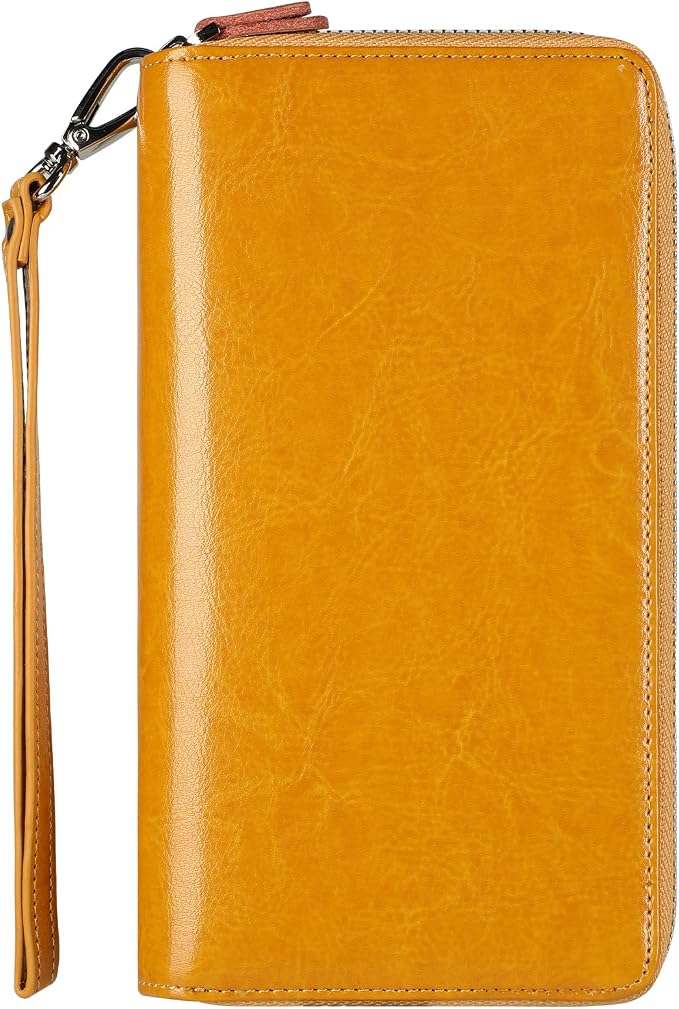 Lavemi Small Compact Women Wallet RFID Blocking Genuine Leather Bifold Purse with ID Windows