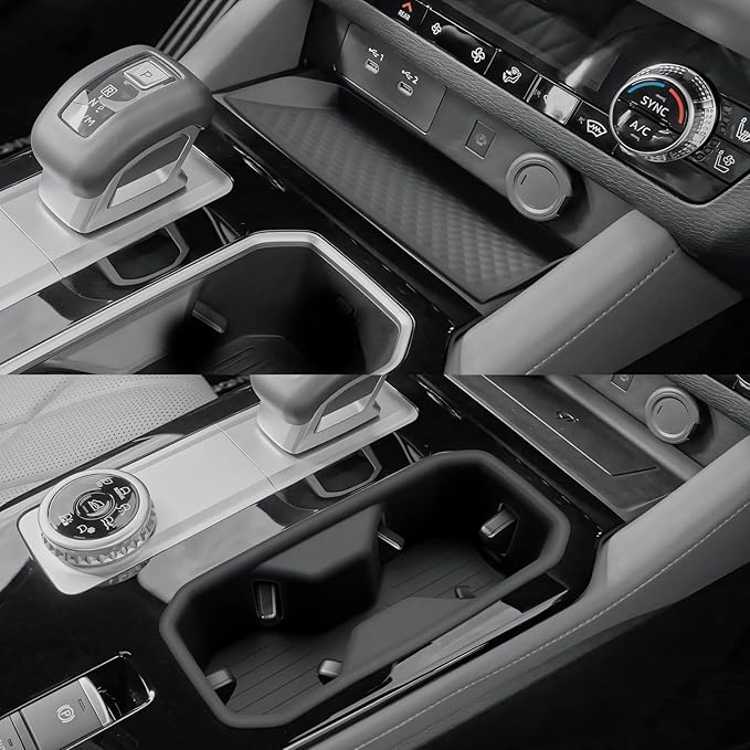 CDEFG 2Pcs for 2025 2026 Mitsubishi Outlander Center Console Organizer for 2025 2026 Mitsubishi Outlander Accessories Wireless Charging Cover & Cup Holder (for Gas Version Only)
