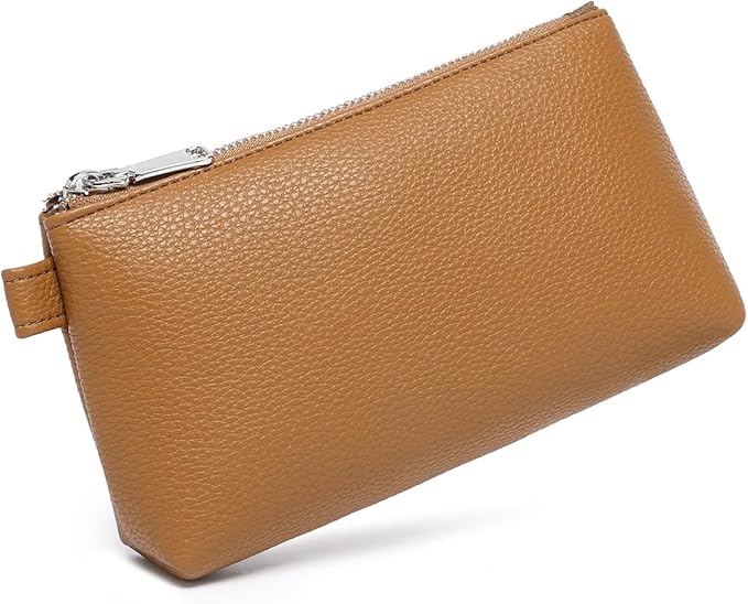 PU Leather Makeup Simple and Convenient Handbag Small Exquisite Storage Bag (PU/Ochre)
