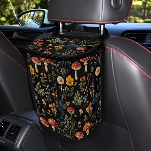 American 250 Print Car Trash Can with Lid Hanging Car Trash Bag Leak-Proof Portable Car Garbage Bin Car Accessories Interior Car Organizer for 4th of July