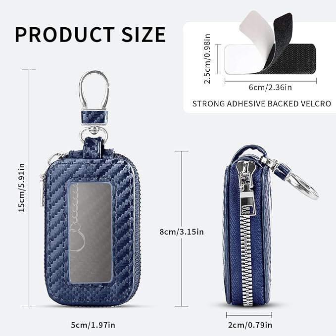 vvag Premium Car Key Fob Case Genuine Leather Car Smart Key fob Holder Car Remote Keychain Bag Universal