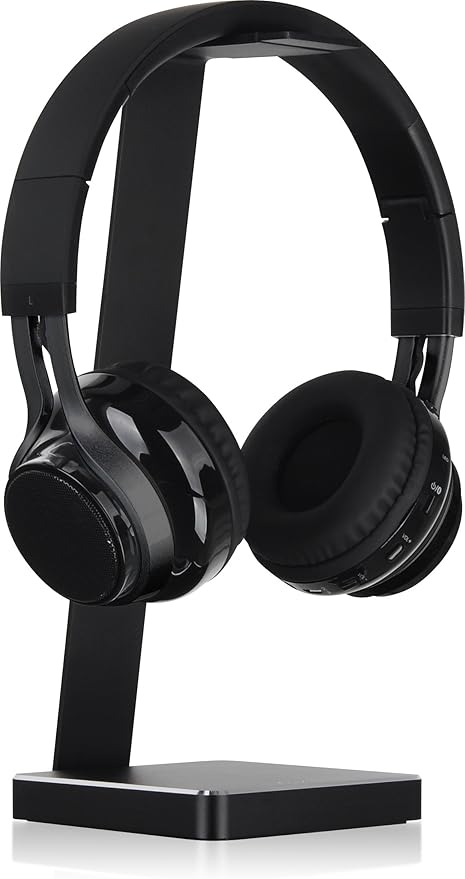 E-One Black Solid-Metal Aluminum Universal Gaming Headphone Stand/Hanger/Holder for Beats, Senheiser, Sony, Bose, Philips, Audio-Technica, Plantronics, Shure, Jabra, JVC, JBL, AKG, DJ, Gaming Headsets Display HO-HDP-ALE1BK-00