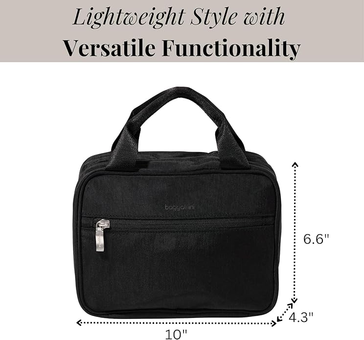 Baggallini Hanging Travel Toiletry Kit - Lightweight 6x10 Inch Makeup Bag