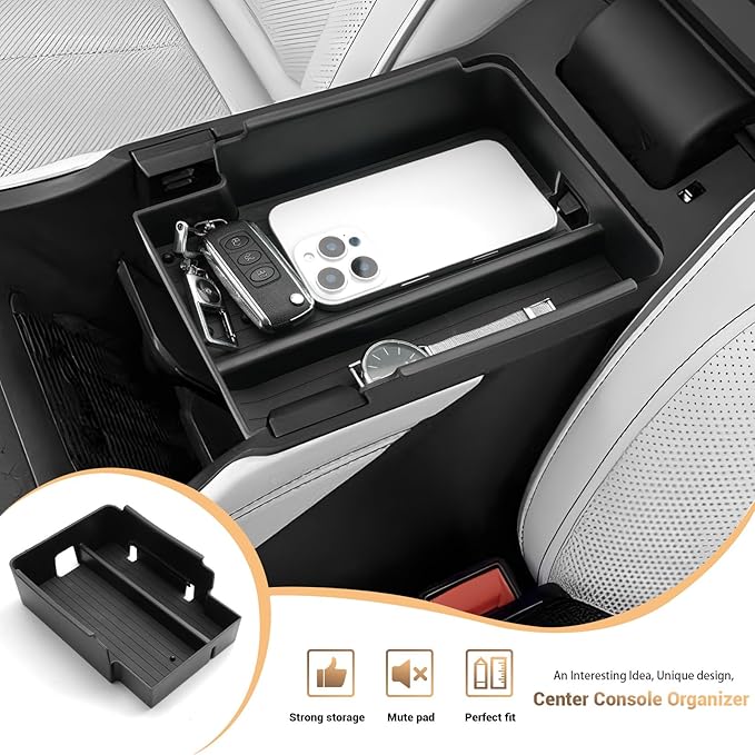 YEE PIN 2025 Wagoneer S Center Console Organizer for 2025 Jeep WagoneerS Center Console Tray Middle Console Storage Insert Tray Arm Rest Organizer for Jeep Wagoneer S Accessories