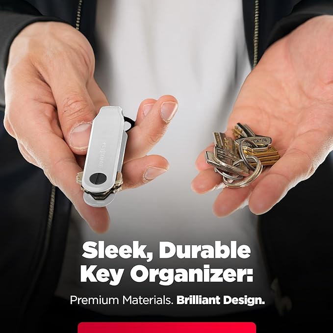 KeySmart Loop - Keychain Key Holder, FKM Silicone Compact Key Organizer for Key Chain, Clutter-Free Compact EDC Key Chains
