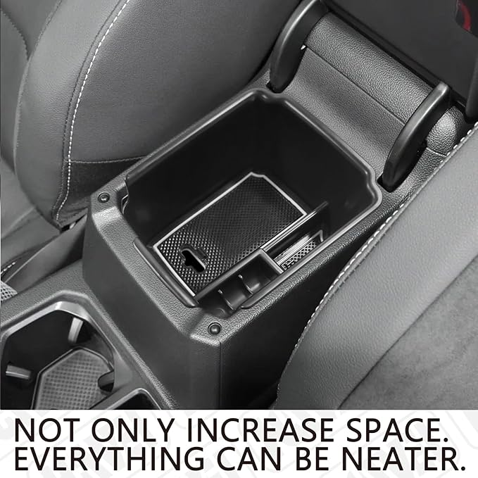 HGWEI Center Console Organizer Compatible with VW Tiguan 2018 2019 2020 2021 2022 2023 2024 And Volkswagen Taos 2022-2025, ABS Insert Tray Armrest Storage Box Interior Accessories, White