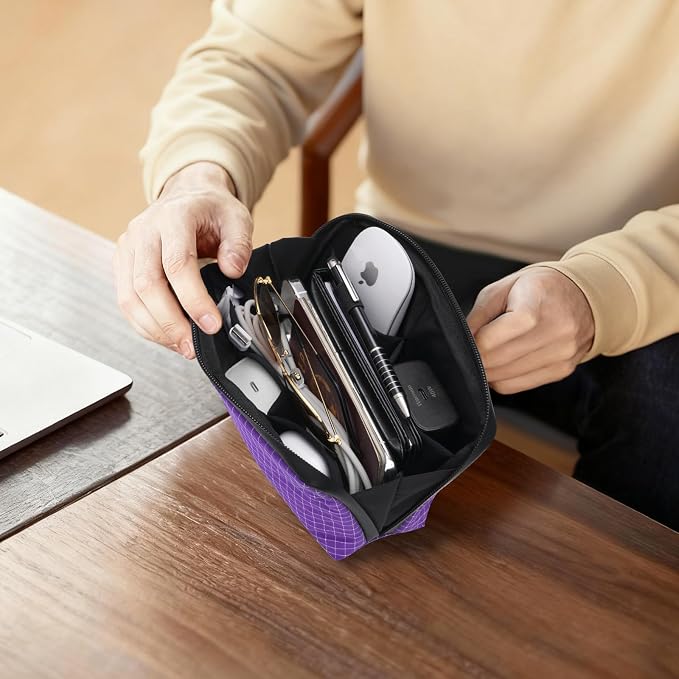 simtoper Small Electronics Organizer Travel Case – Slim Travel Cable Pouch for Small Tech Accessories, Cords, Chargers, Earbuds – Lightweight Mini Tech Bag for Backpack, Business, Travel