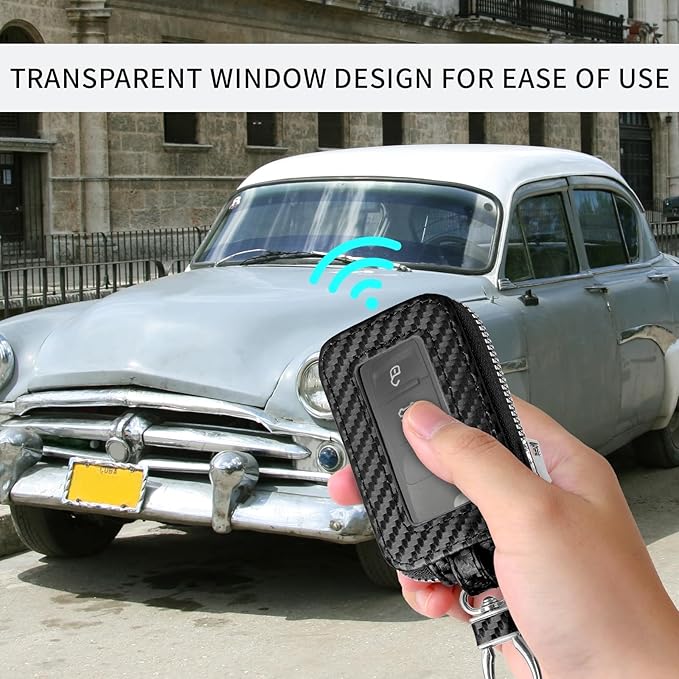 vvag Premium Car Key Fob Case Genuine Leather Car Smart Key fob Holder Car Remote Keychain Bag Universal