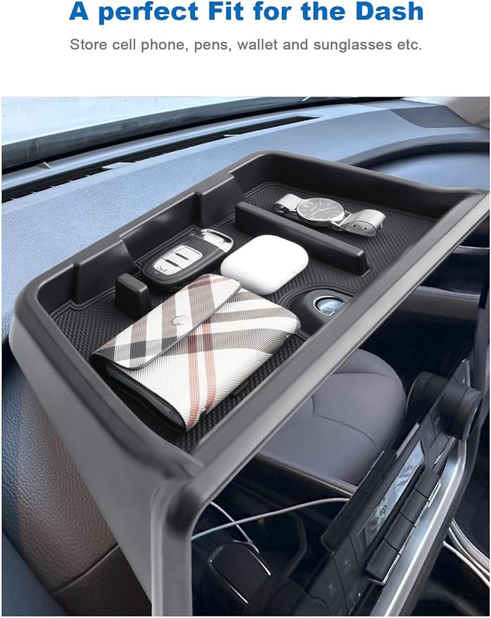 CDEFG for 2024 2025 2026 Toyota Grand Highlander Dashboard Storage Box 12.3-Inch Screen Compatible with 2024 2025 2026 Toyota Grand Highlander Accessories Behind-Screen Dash Organizer