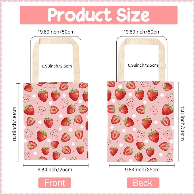 CREATCABIN Strawberry Car Trash Bag Car Garbage Bag Back Seat Organizer Trash Can Bin Cute Printed One-Handed Strap Garbage Bags for Car Accessories Vehicle Travelling Camping Outdoor 11.8x9.84 Inch