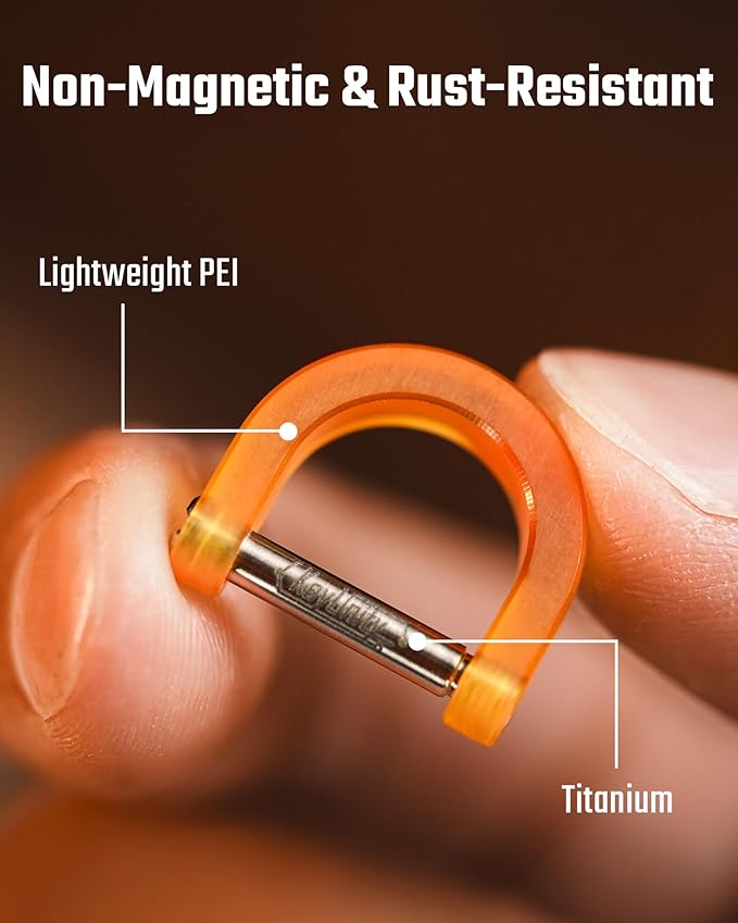 KeyUnity KA17 Titanium D Ring Key Shackle, U Shape Key Ring Horseshoe Clasp for Car Fob, DIY Leather Key Organizer Keychain