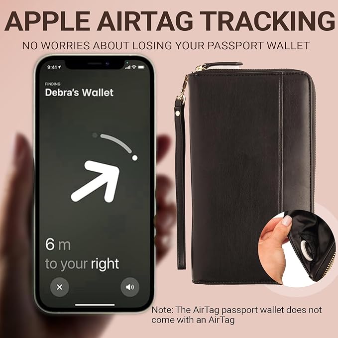 Travel Document Organizer - RFID Passport Wallet Case Family Holder Id Wristlet